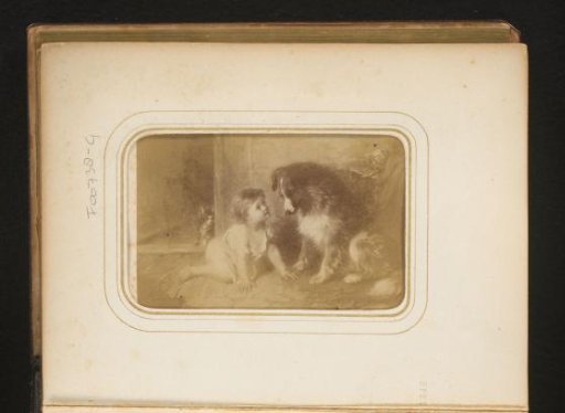Photographic Reproduction of a Painting of a Toddler and a Dog by George Augustus Holmes