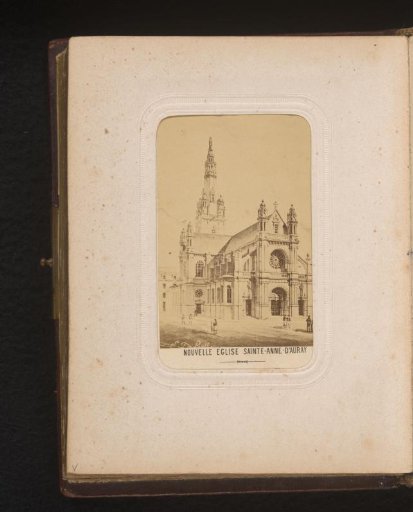 Photographic reproduction of a drawing of the Basilique Sainte-Anne in Sainte-Anne-d'Auray, France