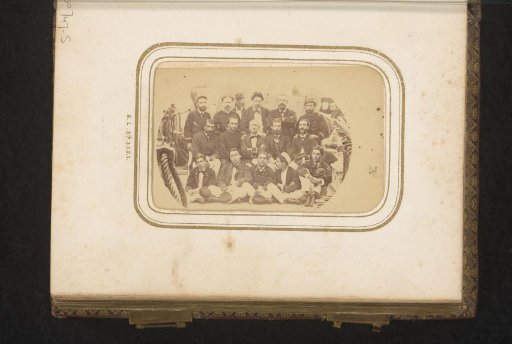 Group portrait of crew members on board a ship