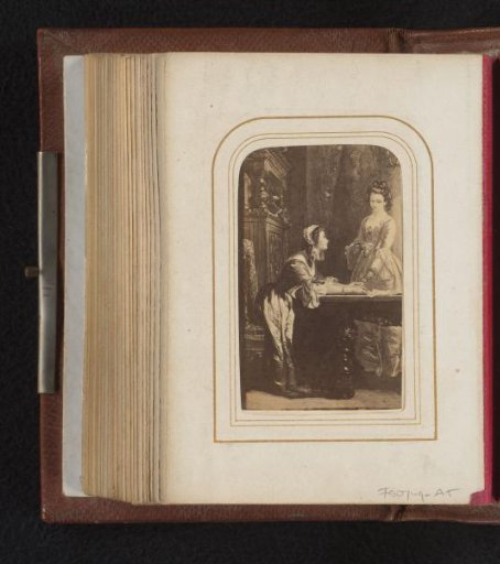 Photographic reproduction of a print after The gentle warning by Frank Stone