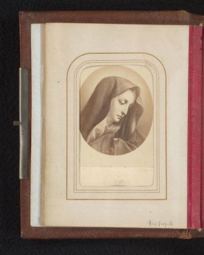 Photographic reproduction of a print with the head of the Virgin Mary