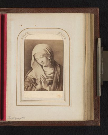 Photographic reproduction of a print after a Virgin Mary by Giovanni Battista Salvi