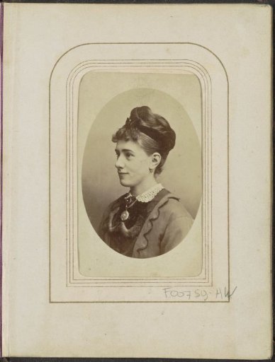 Portrait of a woman with hair pinned up