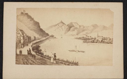 Photographic reproduction of a print of a view of Rolandseck