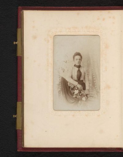 Portrait of a Woman, Standing by a Railing
