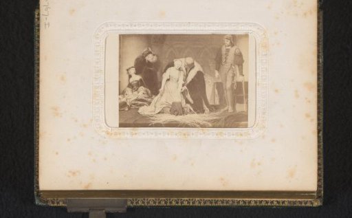 Photographic reproduction of a painting of the execution of Lady Jane Grey by Paul Delaroche