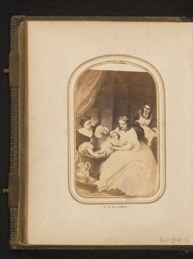Photographic reproduction of a painting of women washing a child