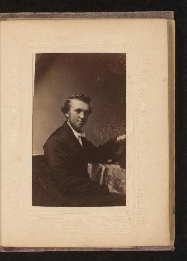 Portrait of a seated man with book in hand, inscribed as Otterspoor