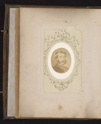 Photographic reproduction of a painted portrait of a man