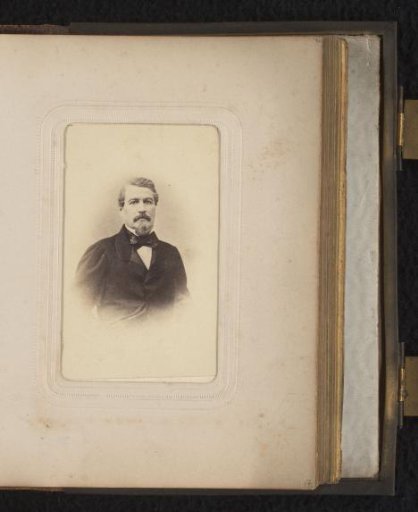Portrait of a man with a moustache and beard, designated as Mr. Bernier