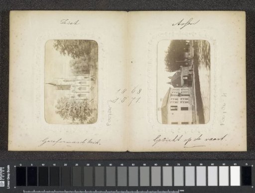 View of the Vaart in Assen with houses and bridge