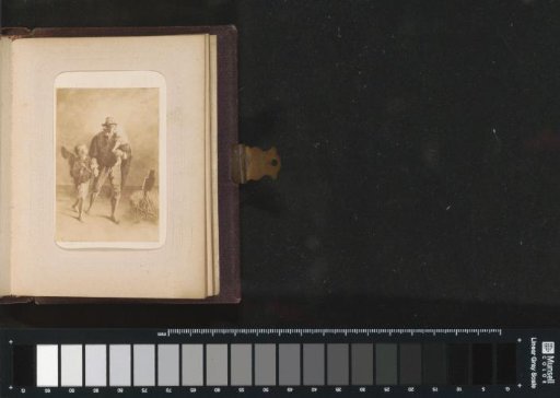 Photographic reproduction of (presumably) a drawing by Jozef Israëls: By Mother's Grave