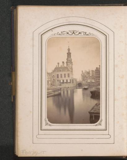 View of the Singel and the Munt Tower in Amsterdam