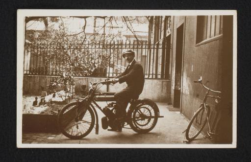 Portrait of a man on a motorcycle