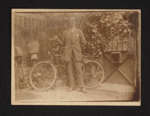 Portrait of a man with a bicycle