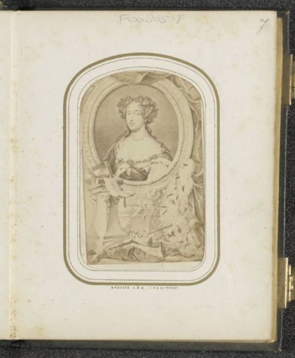 Photographic reproduction of (presumably) a print of Mary II Stuart, wife of Prince William III