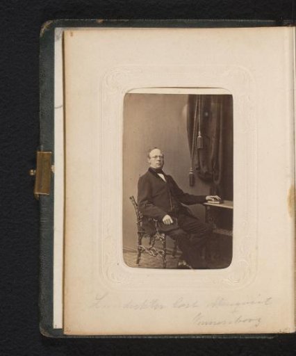 Portrait of a Swedish shipowner, seated at a table