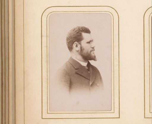 Portrait of a Man with Beard and Glasses, in Profile