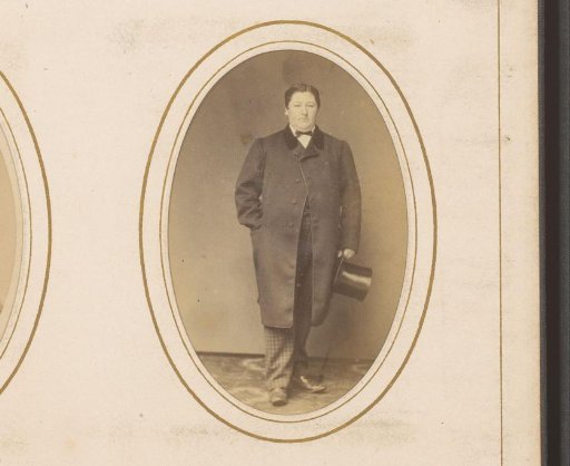 Portrait of a Standing Man Holding a Top Hat