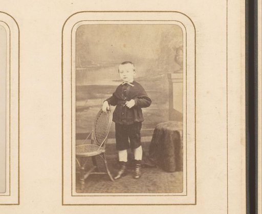 Portrait of a Standing Boy by a Chair, Labeled Louis