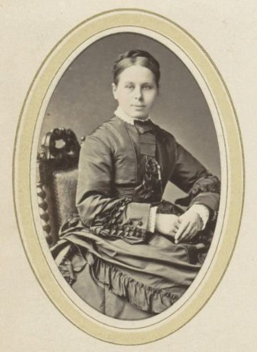 Portrait of a Woman in a Dress with a Tied-Up Tail