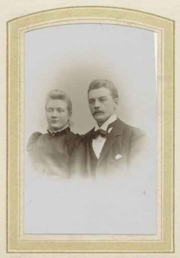 Portrait of a Man with a Bow Tie and a Woman with a High-Closed Collar