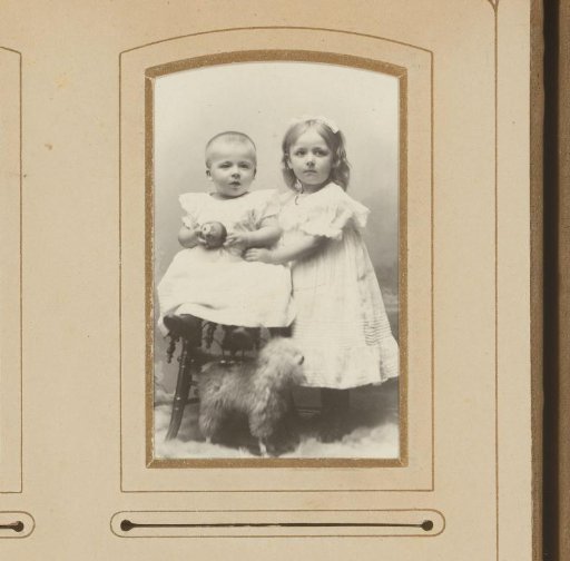 Portrait of a girl and a baby