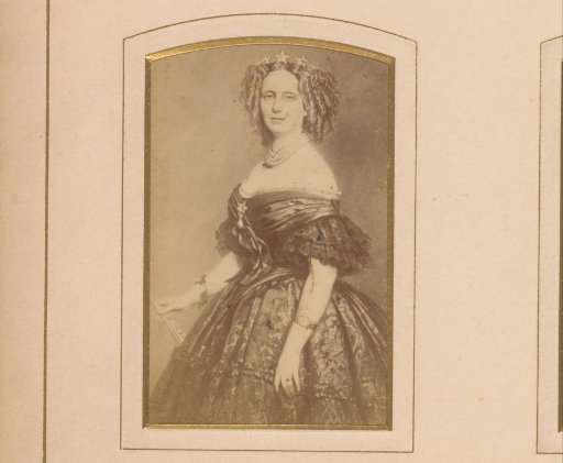 Photographic reproduction of a painted portrait of a woman
