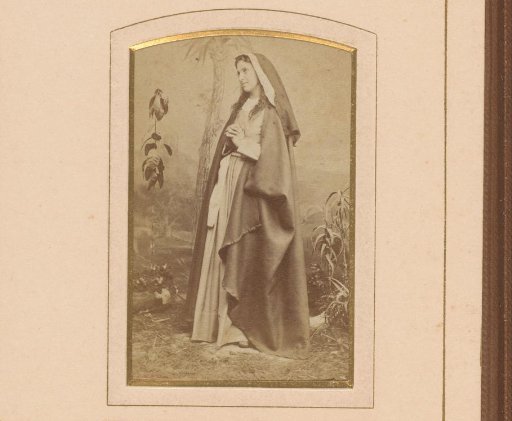 Scene from the Passion Play in Oberammergau, 1870, depicting Franziska Flunger as Mary