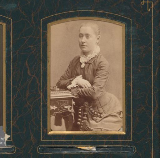 Portrait of a Young Woman Leaning on a Piece of Furniture