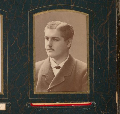 Portrait of a Young Man with a Mustache, Labeled as Albert Nauft