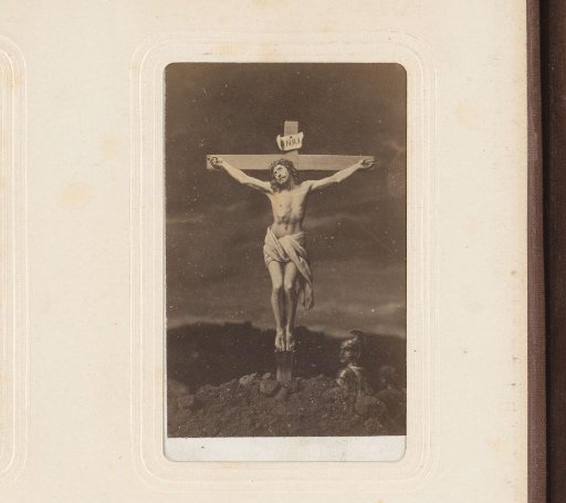 Photographic reproduction of a painting of Christ on the Cross