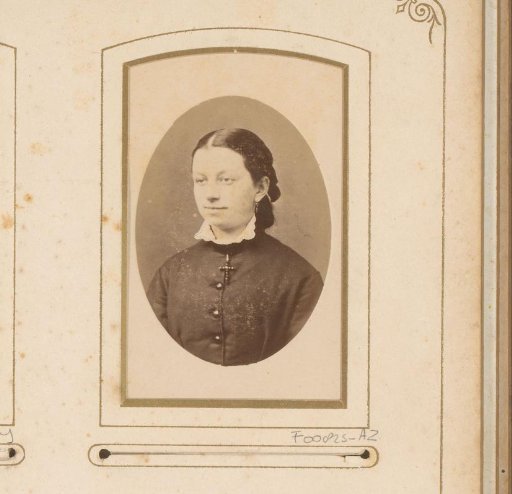 Portrait of a woman with a necklace with a cross