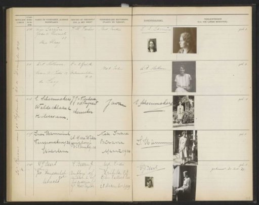 Sheet 108 from the Stamboek of the pupils of the Colonial School for Girls and Women in The Hague, part I (1921-1929)