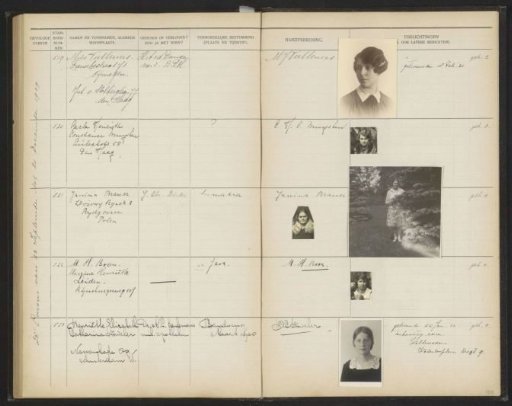 Sheet 109 from the Stamboek of the pupils of the Colonial School for Girls and Women in The Hague, part I (1921-1929)