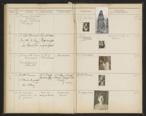 Sheet 111 from the Stamboek of the pupils of the Colonial School for Girls and Women in The Hague, part I (1921-1929)