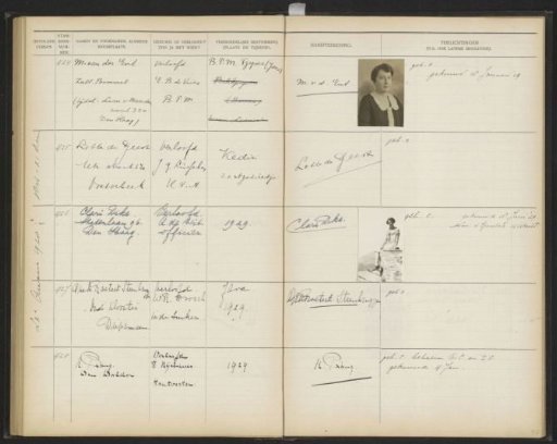 Leaf 90 from the Stamboek of the pupils of the Colonial School for Girls and Women in The Hague, part I (1921-1929)