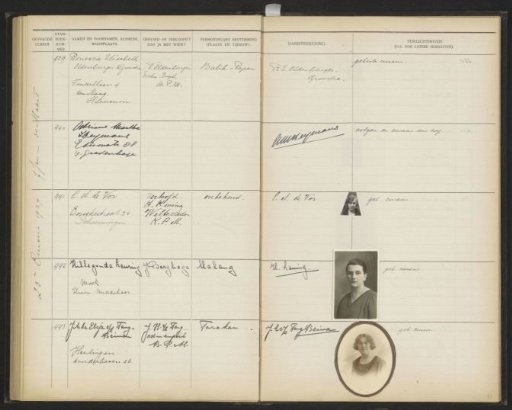 Leaf 93 from the Stamboek of the pupils of the Colonial School for Girls and Women in The Hague, part I (1921-1929)