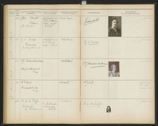 Leaf 97 from the Stamboek of the pupils of the Colonial School for Girls and Women in The Hague, part I (1921-1929)
