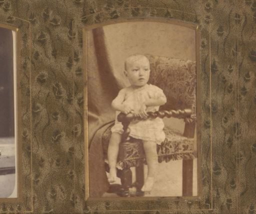 Portrait of a toddler on a chair