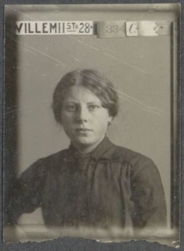 Portrait of a woman with her hair tied up