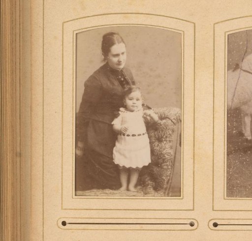 Portrait of a woman and a standing girl
