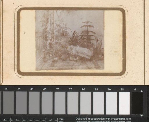 View of a Garden with a Cradle and Baby