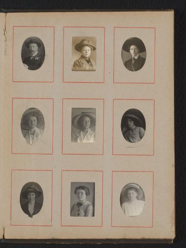 Seven portraits of young women and two portraits of men