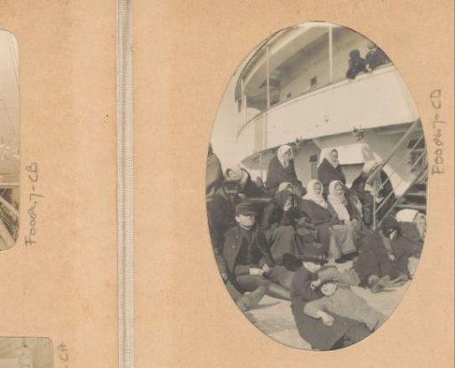 Group of people on board a ship, possibly emigrants