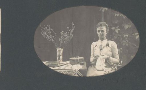Portrait of a woman with needlework, probably in the Netherlands