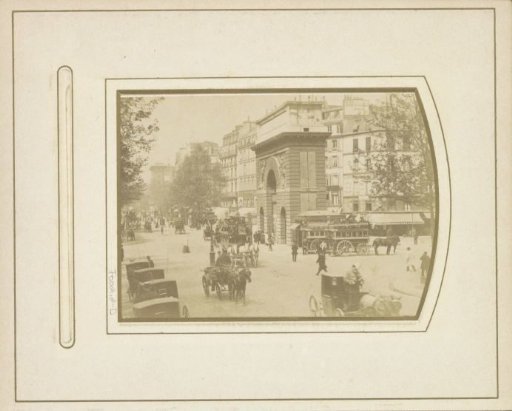 Porte Saint-Martin in Paris with the Boulevard Saint-Martin to the left