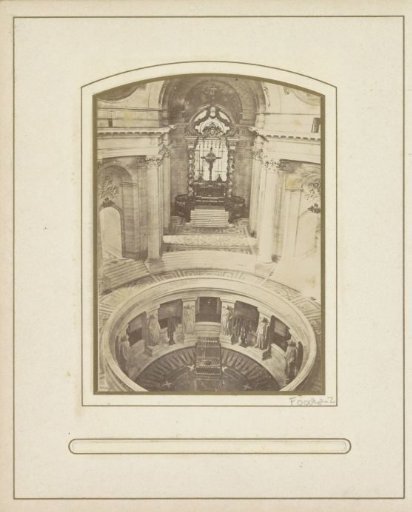Interior of the Dôme des Invalides in Paris with the tomb of Napoleon I in the foreground