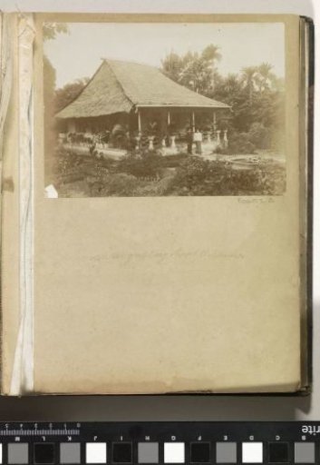 Man and a woman posing in front of a house with a garden on Ambon