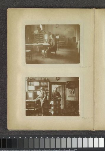 Portrait of a man sitting at a writing desk in an office in Germany